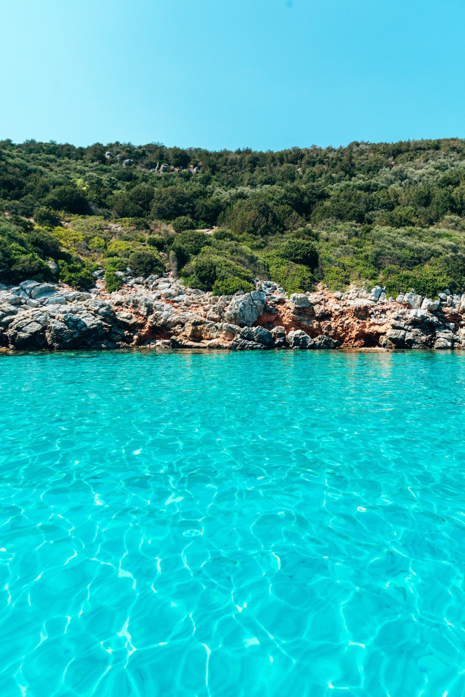 Orak Island near Bodrum with clear turquoise water