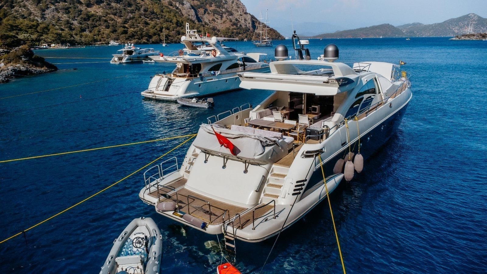 LUX-AZM86 luxury yacht at anchor in Bodrum