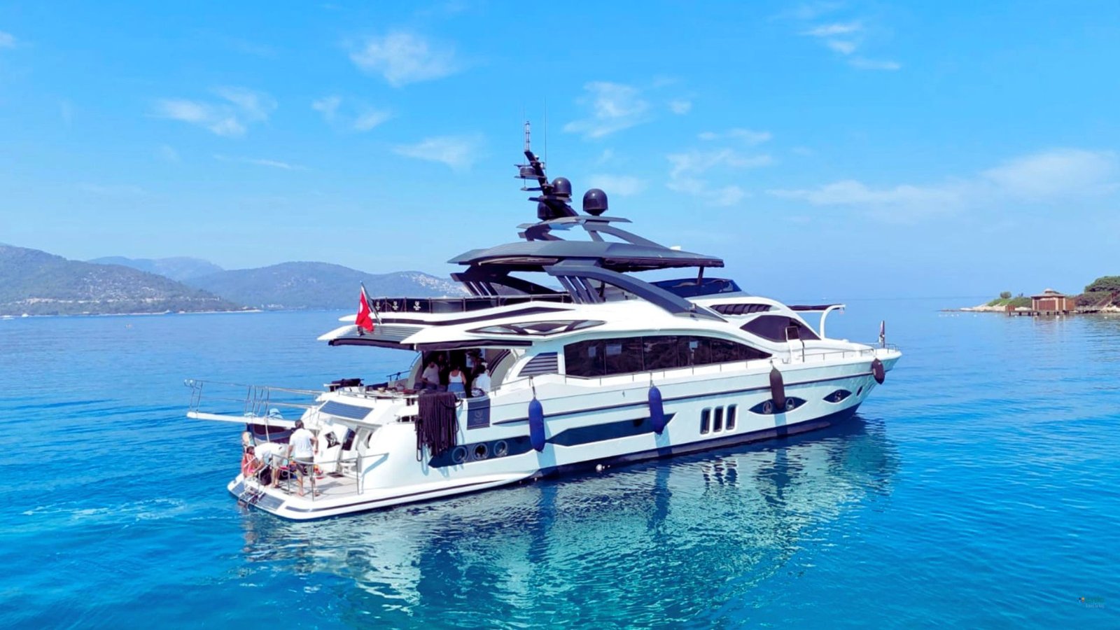 Outdoor deck of LUX IST yacht in Bodrum