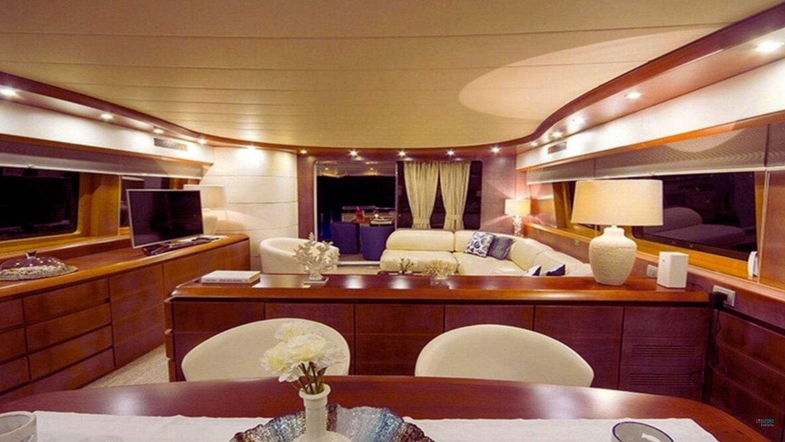 Interior of LUX MOI private yacht