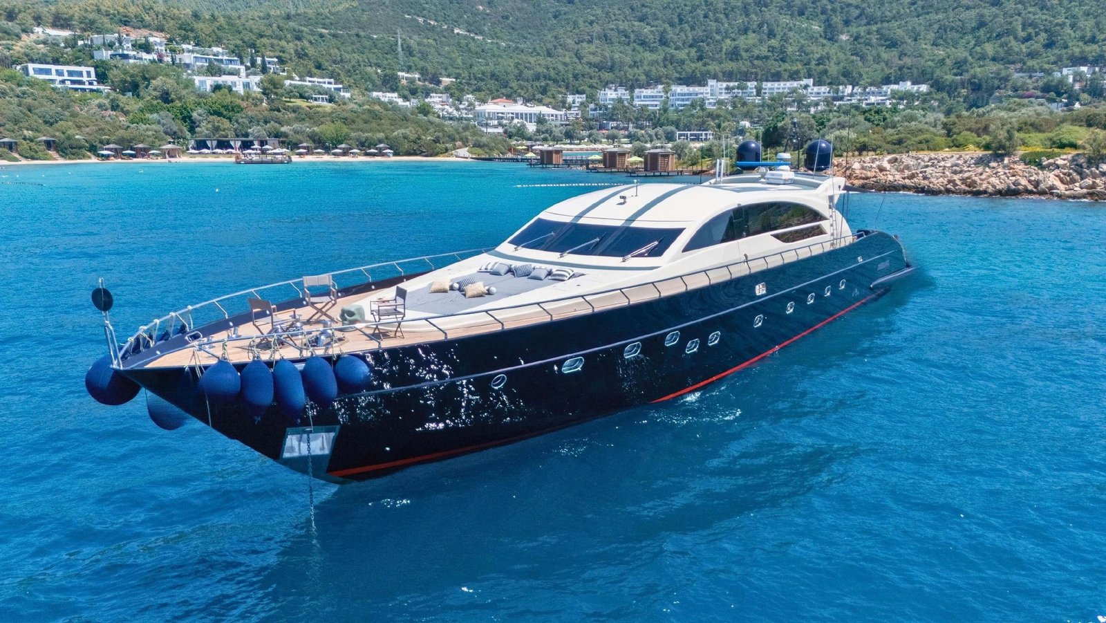 LUX-KYN luxury super yacht side profile in Bodrum